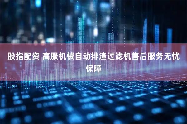 股指配资 高服机械自动排渣过滤机售后服务无忧保障